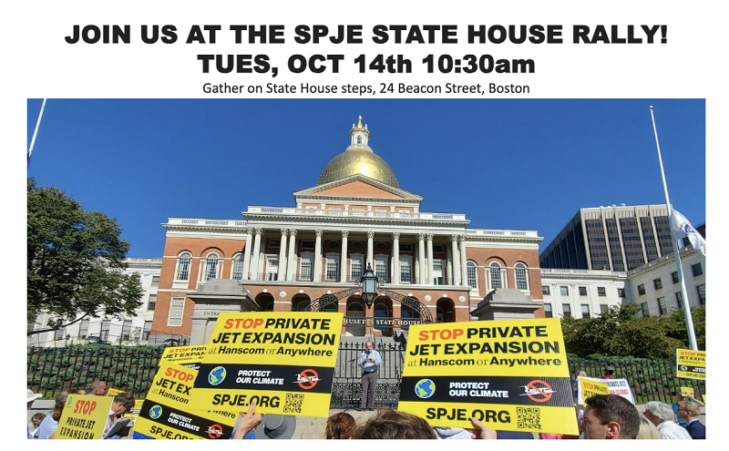 State House Rally to Stop Private Jet Expansion (Tuesday, Oct 14th)